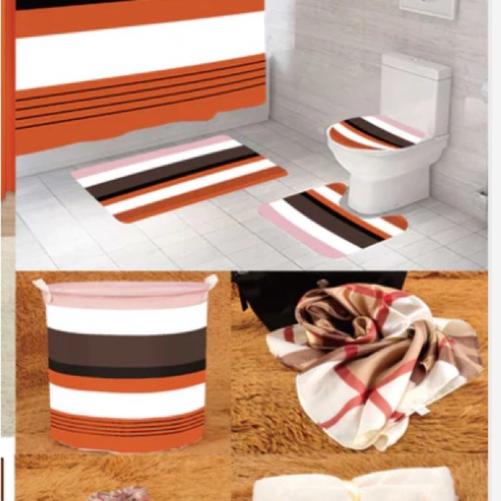 25 Pcs Bedspread With Matching Curtains & Bath Decor - Picture 4 of 5